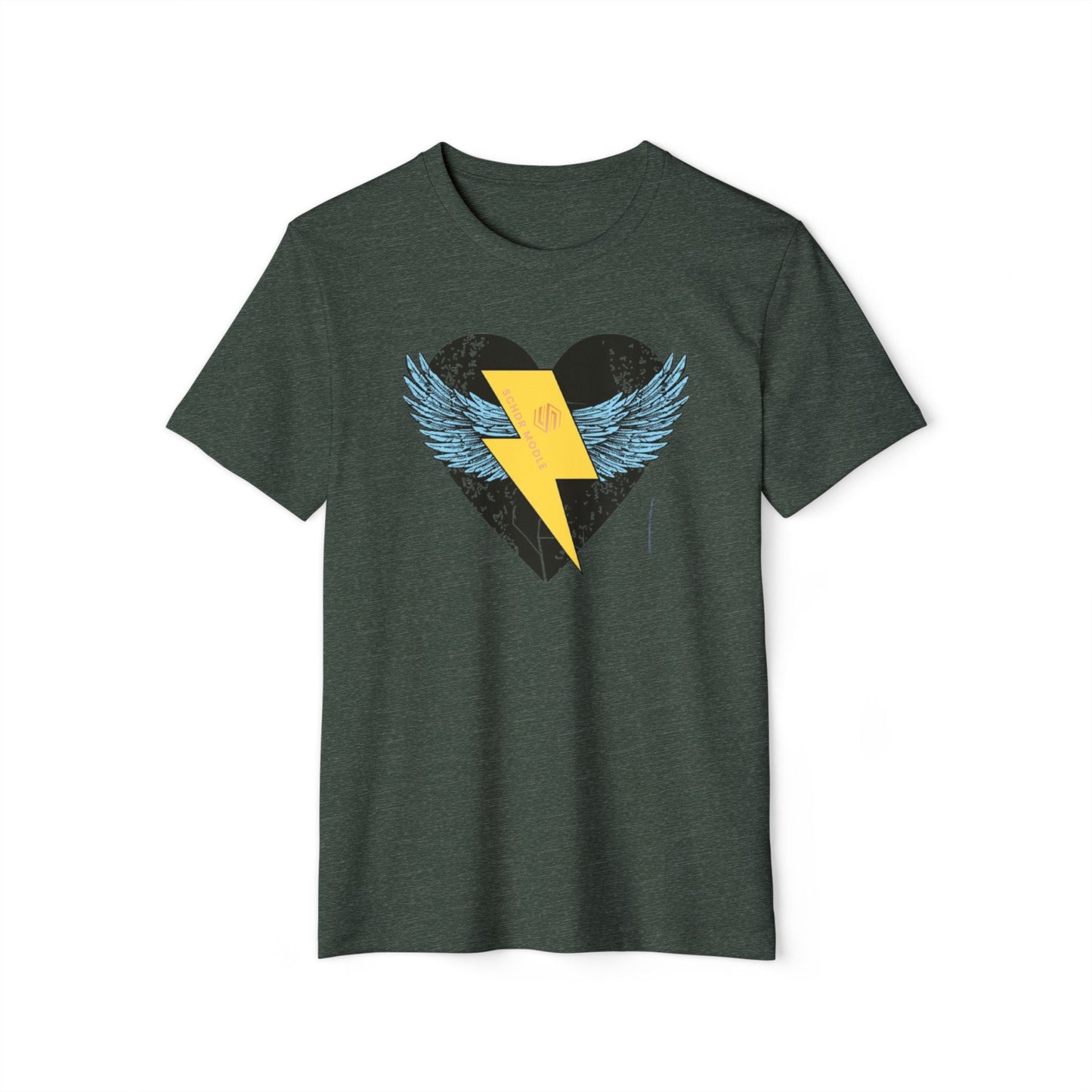 Heart with Wings Unisex Organic T-Shirt, Eco-Friendly Fashion, Gift for Nature Lovers, Valentine's Day, Everyday Wear, Casual Style