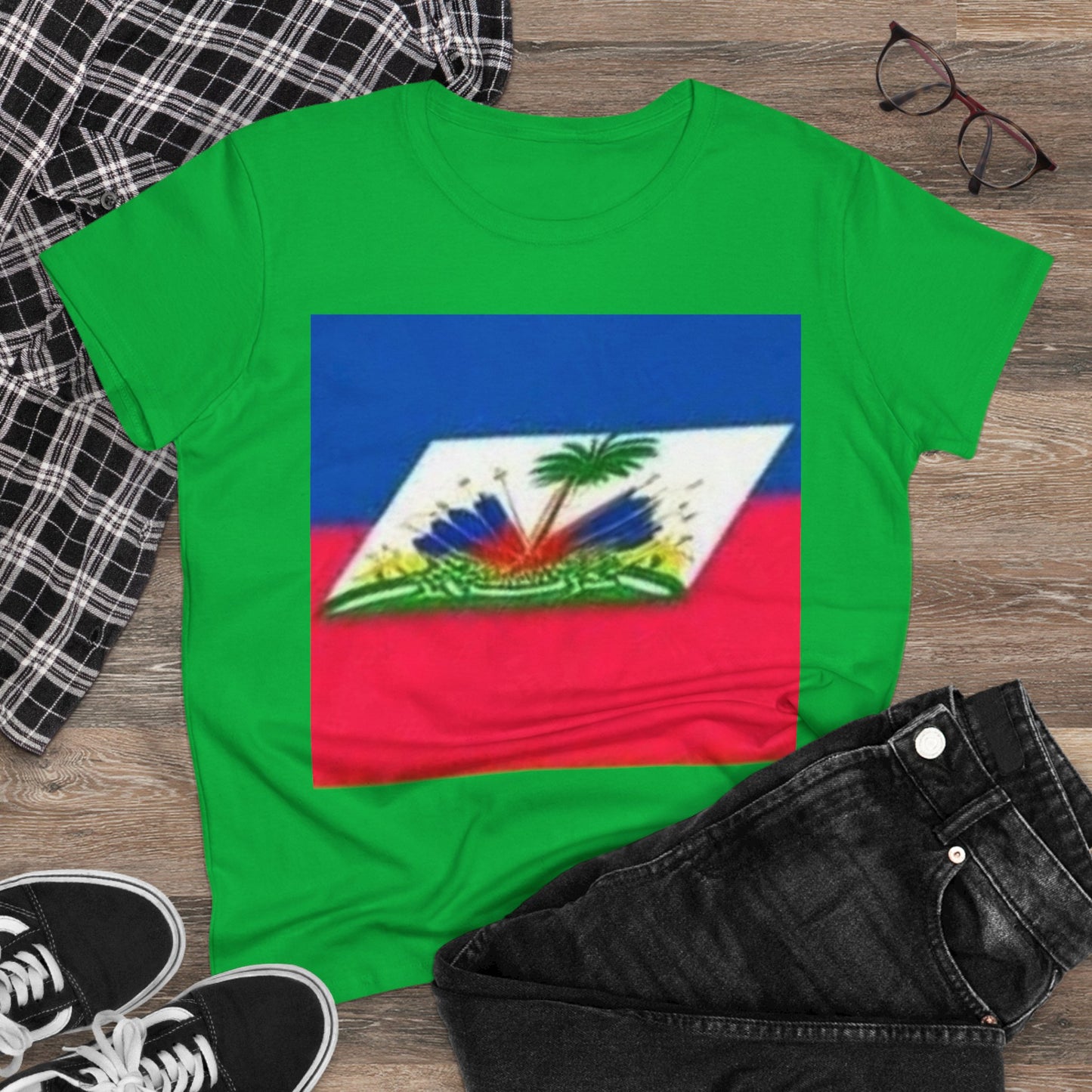 Haitian Flag Women's Cotton Tee - Celebrate Heritage and Culture