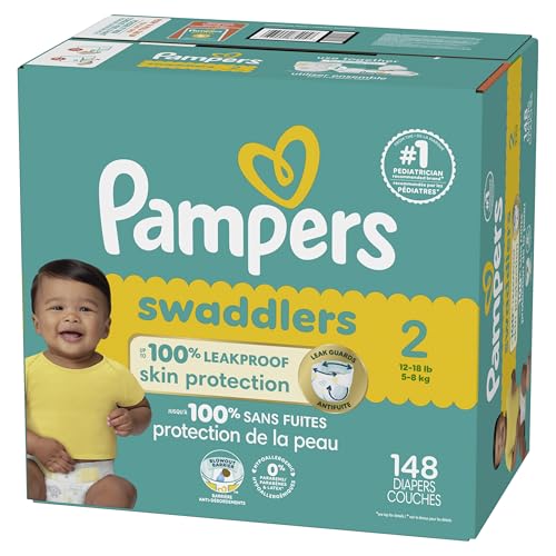 Pampers Baby Diapers - Swaddlers - Size 2, 148 Count, Ultra Absorbent Disposable Infant Diaper