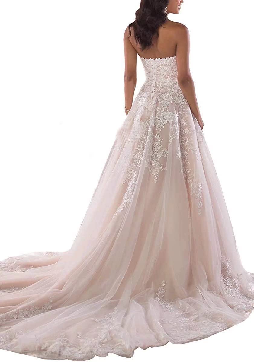 Plus Size Off The Shoulder Lace Applique Wedding Dress for Bride Long Tulle A-Line Bridal Gown with Sweep Train White 16W