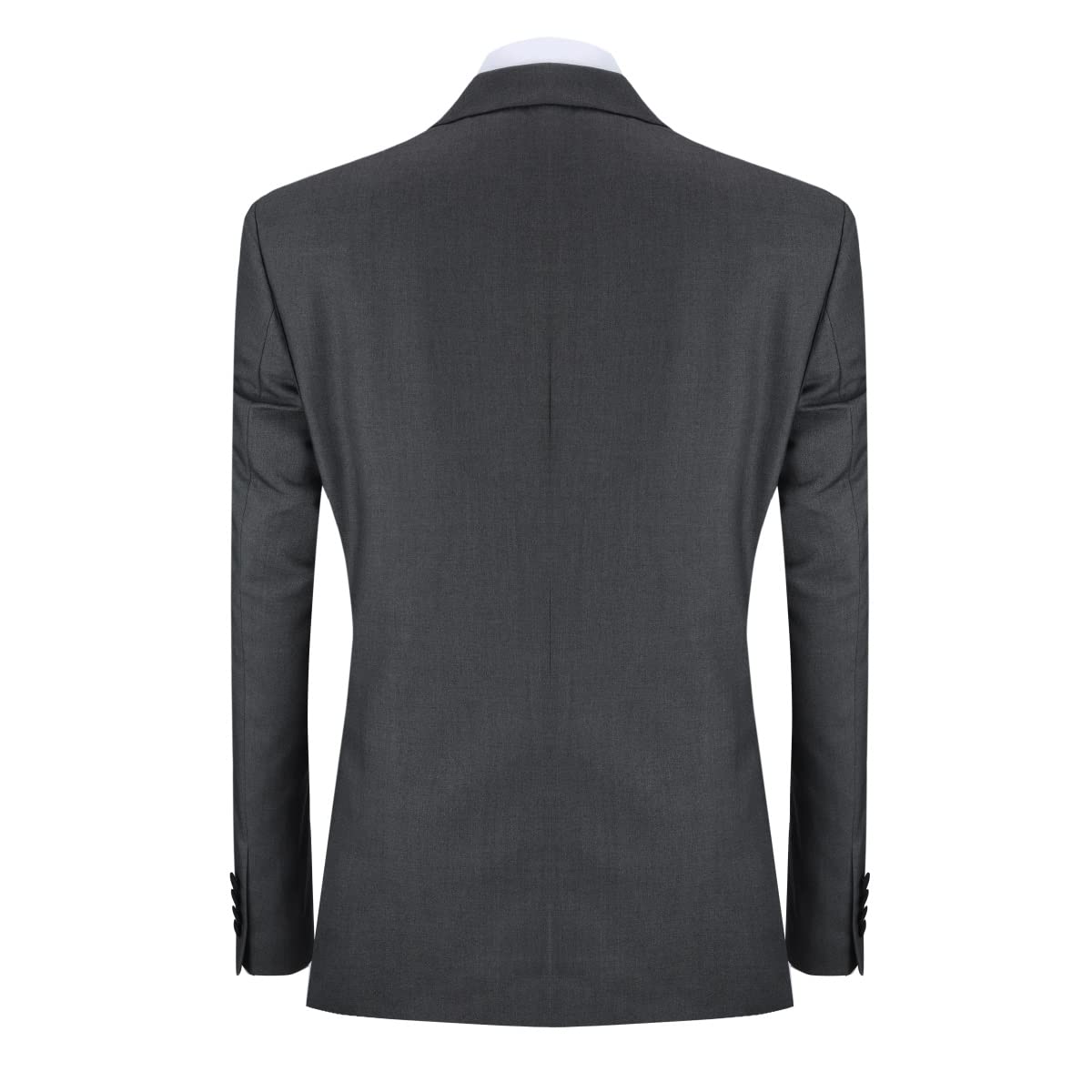 YFFUSHI Men's 3 Piece Suit Slim Fit One Button Prom Suits Set Blazer Vest Trousers Grey