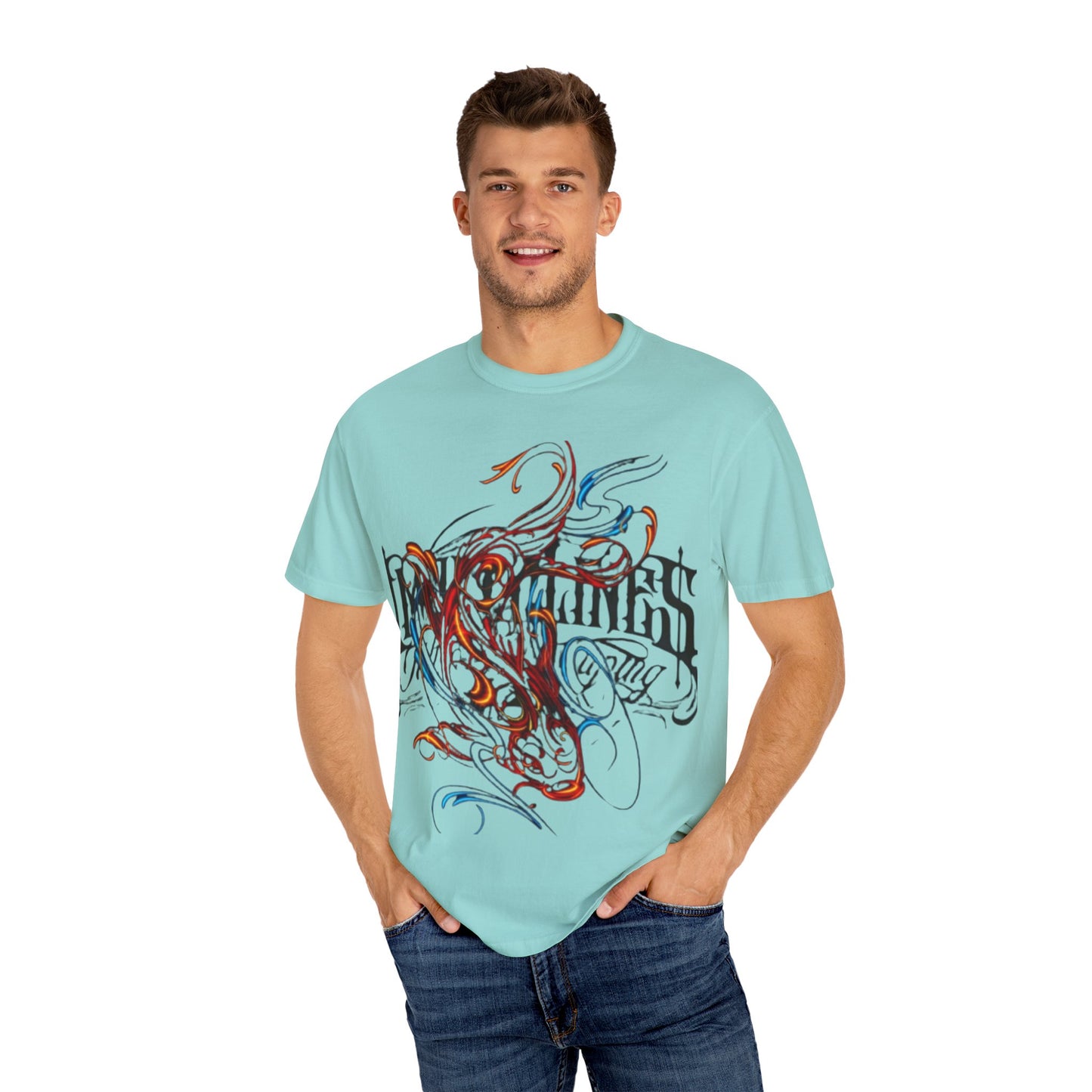 Artistic Swirl Unisex Garment-Dyed T-shirt | Casual Apparel, Streetwear, Gift for Art Lovers, Trendy Tees, Everyday Wear