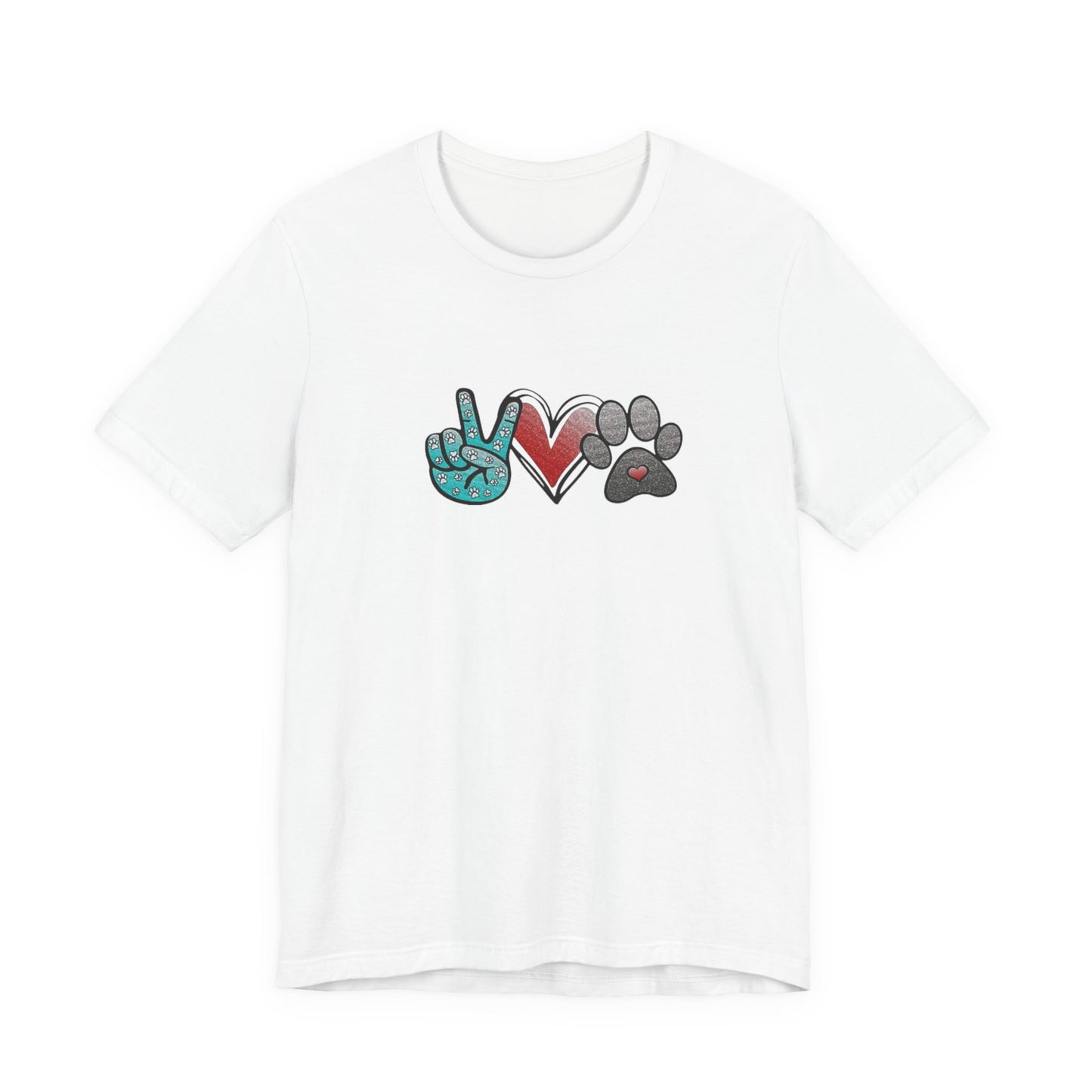 Peace & Love Dog T-Shirt, Pet Lover Tee, Unisex Graphic Shirt, Animal Rescue Gift, Cute Animal Apparel