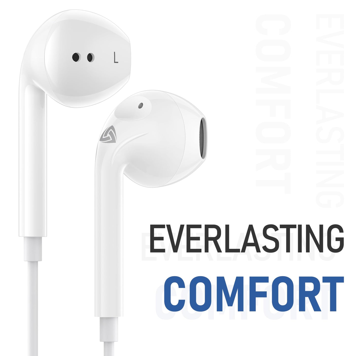 LUDOS ZENITH Wired Earbuds in-Ear Headphones, 2 Years Warranty, Earphones with Microphone, Corded for 3.5mm Jack Ear Buds for iPhone, Samsung, Computer, Laptop, Kids, School Students, Women, Small Ear