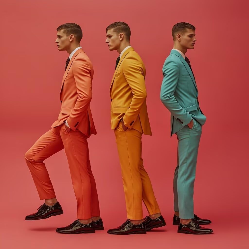 HUUTOE Light Pink Suits for Men 3 Piece Light Pink Suit Slim Fit Mens Prom Suits for Stretch Groomsmen Wedding Tuxedo for Men Groom 2025 Traje para Hombre 44 XL