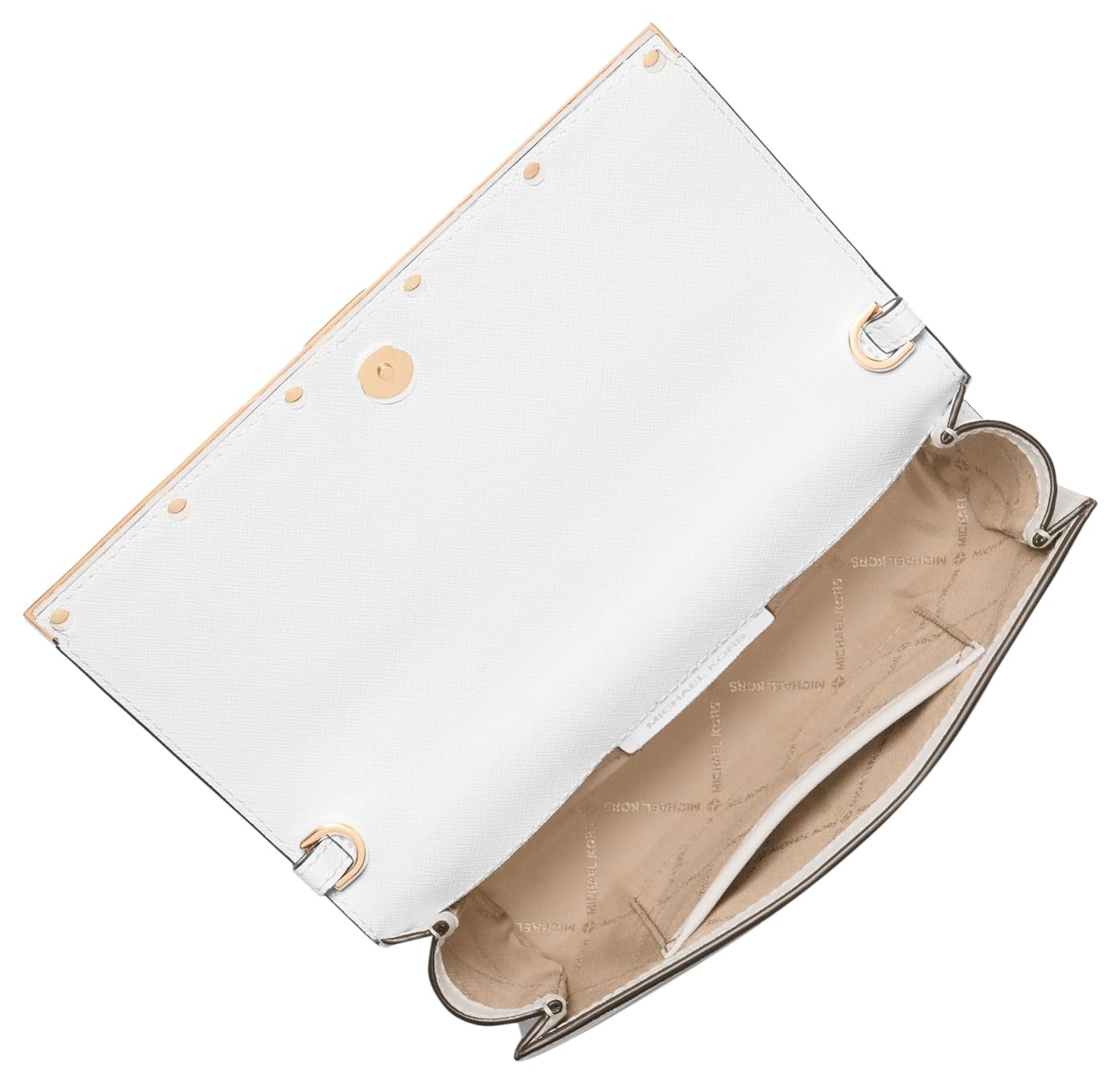 Michael Kors Mona Large East West Clutch, Optic White