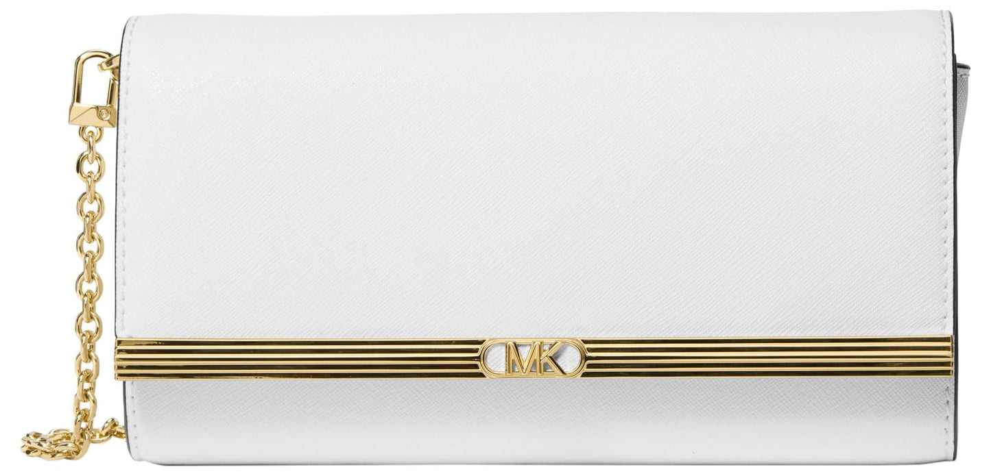 Michael Kors Mona Large East West Clutch, Optic White