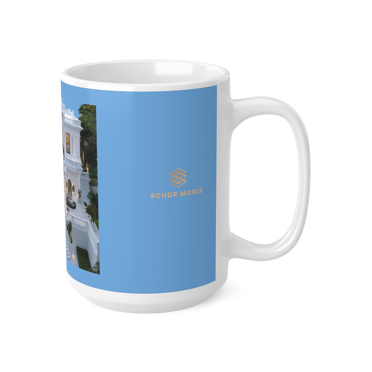 Luxury Ceramic Coffee Cup with Elegant Mansion Design - Perfect for Coffee Lovers