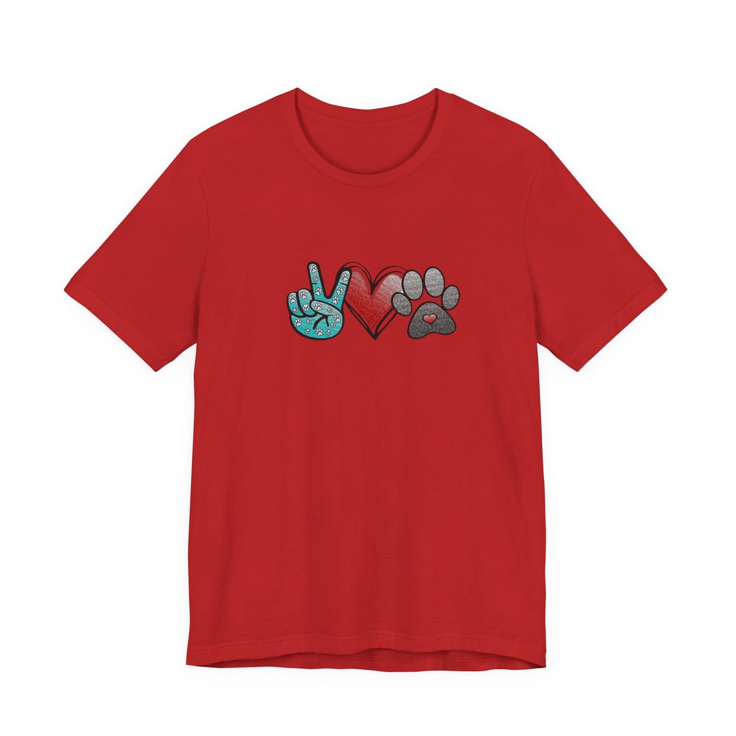 Peace & Love Dog T-Shirt, Pet Lover Tee, Unisex Graphic Shirt, Animal Rescue Gift, Cute Animal Apparel