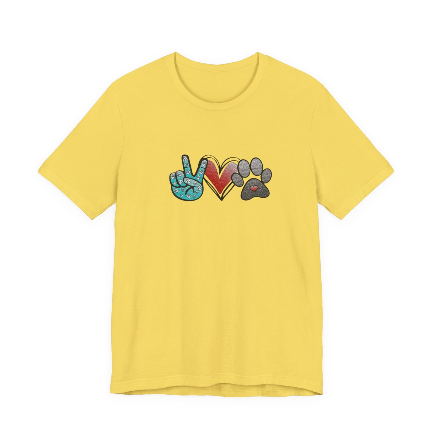 Peace & Love Dog T-Shirt, Pet Lover Tee, Unisex Graphic Shirt, Animal Rescue Gift, Cute Animal Apparel