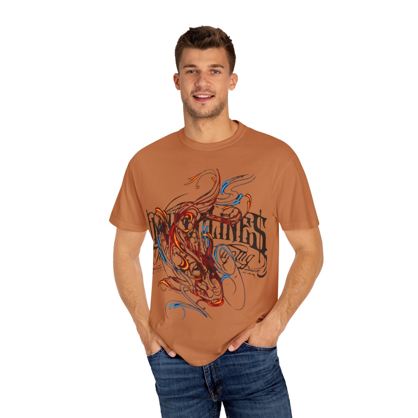 Artistic Swirl Unisex Garment-Dyed T-shirt | Casual Apparel, Streetwear, Gift for Art Lovers, Trendy Tees, Everyday Wear