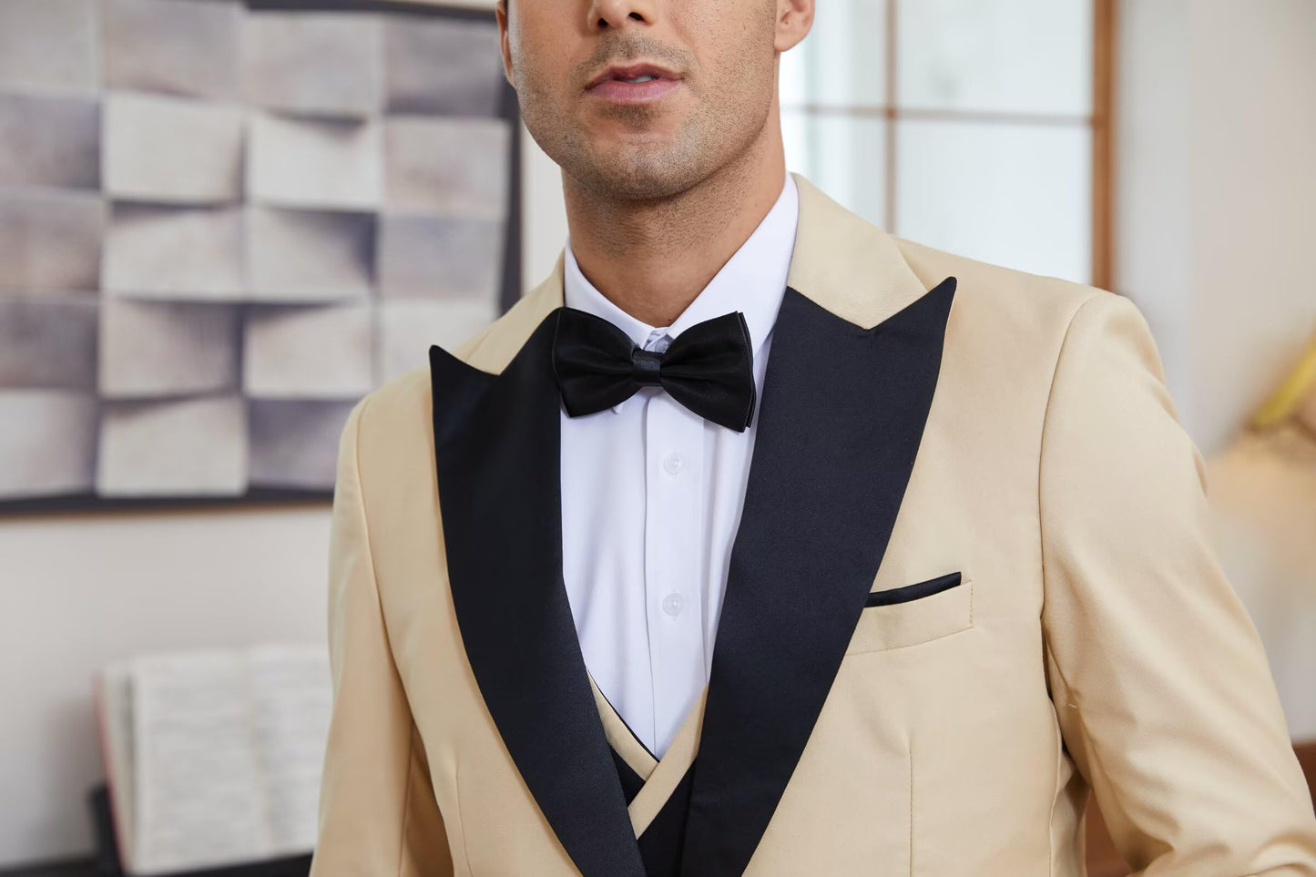 CKGJLJ Dusty Blue and Black Mens Suits 3 Pieces Slim Fit Double Breasted Men's Tuxedos Sets Peak Lapel Suits for Wedding Groom Suit Dusty Blue Tuxedo for Men Three Piece Classic Fit Wedding Suit M