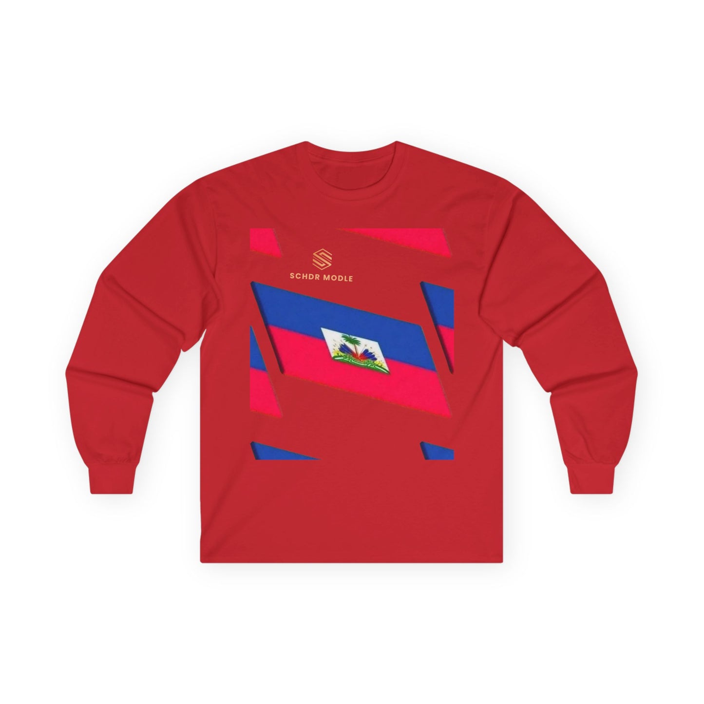 Haitian Flag Long Sleeve Tee - Celebrate Heritage and Culture