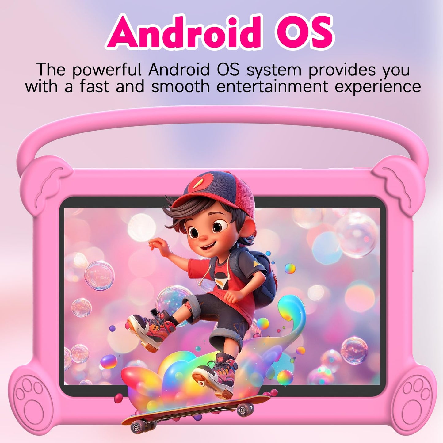 Kids Tablet 7 inch 3-9 for Kids,32GB ROM Toddler with Shockproof Case,Kids Android Software Installed Netflix,YoutTube, aiwawa Apps Parent Controls,Dual Camra, WiFi,FM, GPS (Pink)