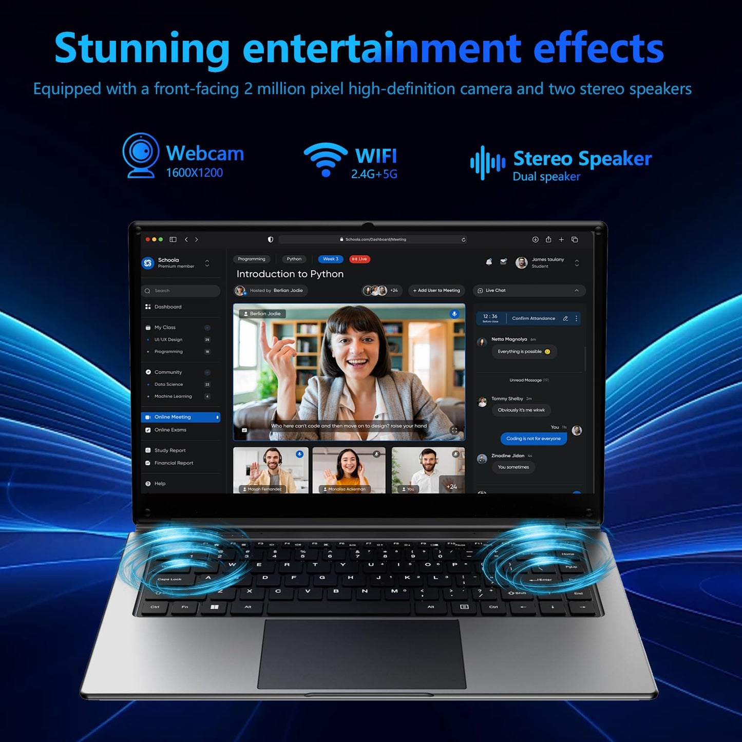 Laptop 16-inch 8GB DDR 256GB SSD Portable Laptop,Expandable to 1TB Pentium Quad-core CPU up to 2.64 GHz 9000mAh Battery Mini HDMI Interface USB3.0 Interface Dual-Band WiFi Webcam Slim laptops
