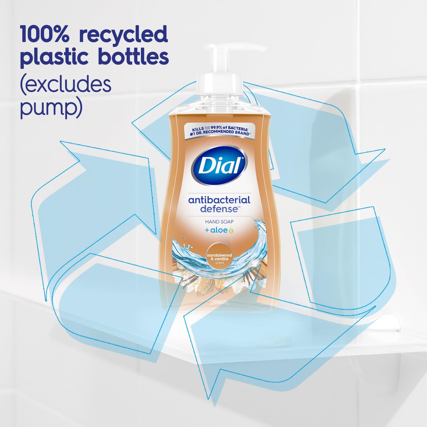 Dial Antibacterial Defense Sandalwood & Vanilla Liquid Hand Soap, 11oz (Pack of 12)