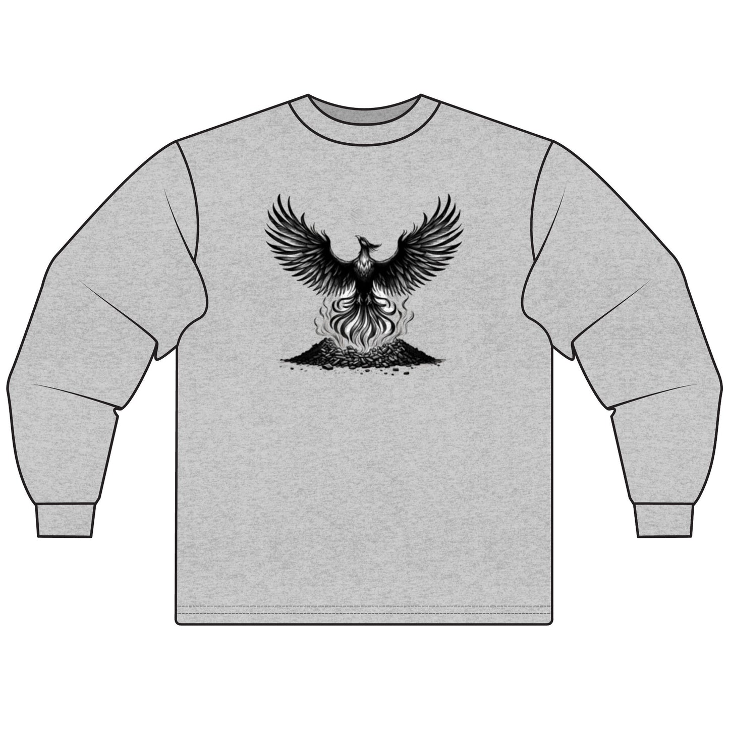 Fierce Phoenix Unisex Long Sleeve T-Shirt - Spiritual Gift, Graphic Tee for Halloween, Casual Fashion, Unique Birthday Gift, Magical Wear