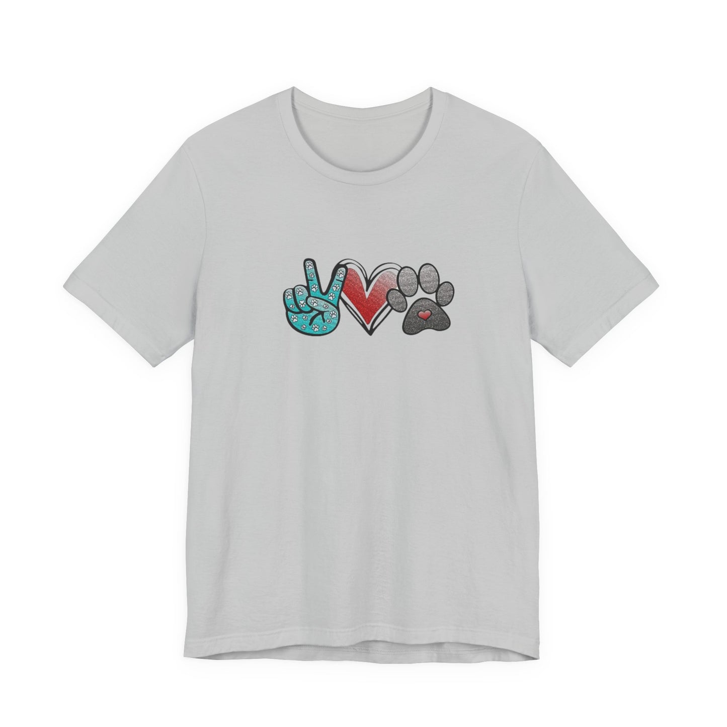 Peace & Love Dog T-Shirt, Pet Lover Tee, Unisex Graphic Shirt, Animal Rescue Gift, Cute Animal Apparel