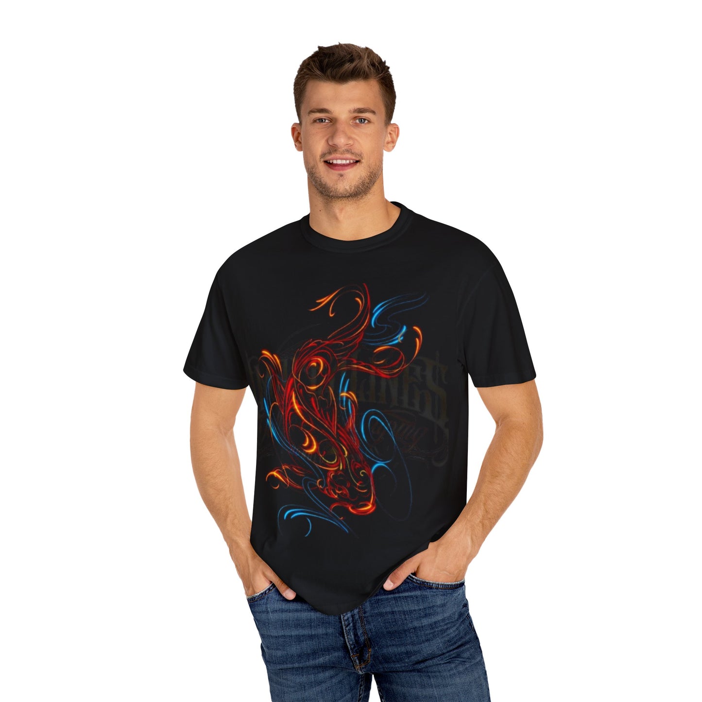 Artistic Swirl Unisex Garment-Dyed T-shirt | Casual Apparel, Streetwear, Gift for Art Lovers, Trendy Tees, Everyday Wear