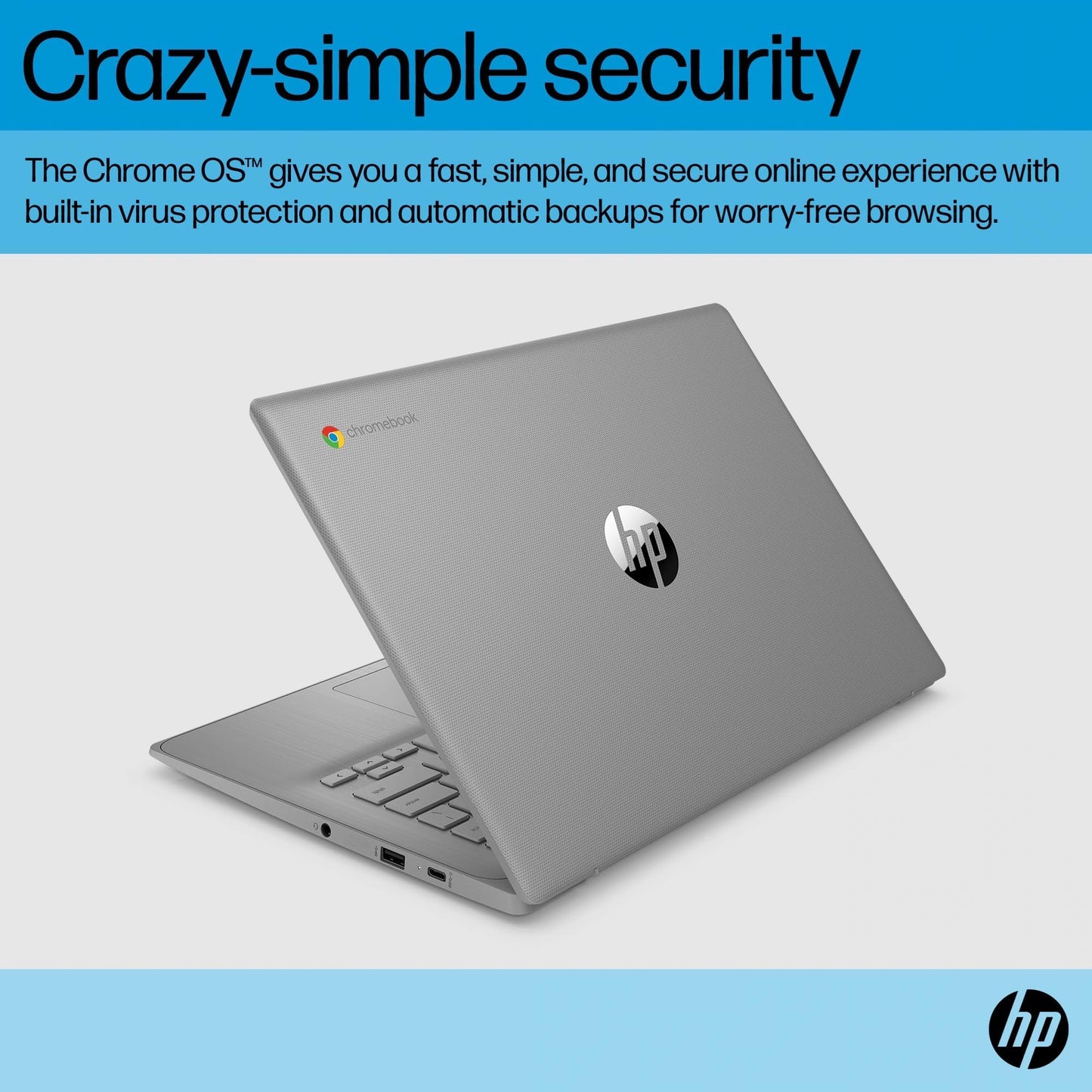 HP Chromebook 14 Laptop (14" HD, Intel 4-Core Celeron N4120, 4GB RAM, 64GB SSD, UHD Graphics 600) for Home & Student, Light Weight & 14-Hr Battery Life, Webcam, Wi-Fi, IST HUB, Chrome OS, Grey