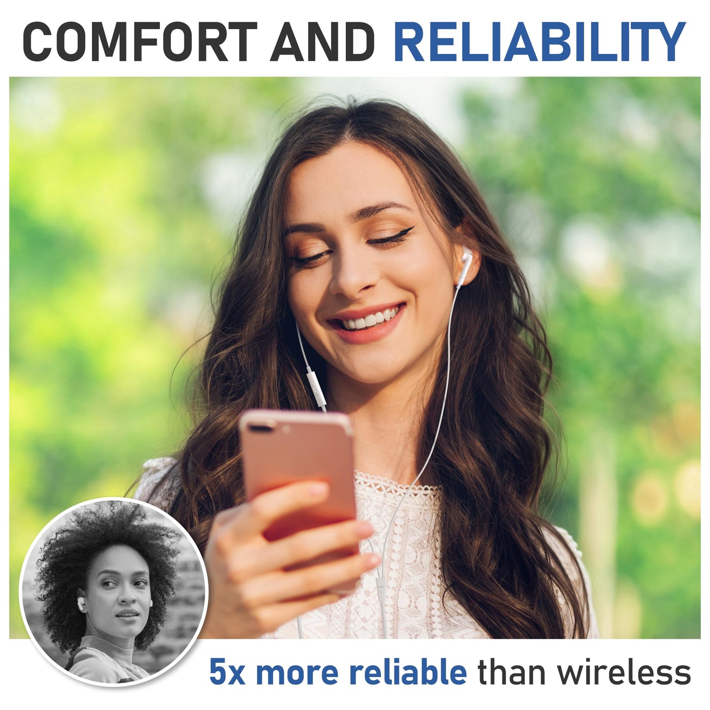 LUDOS ZENITH Wired Earbuds in-Ear Headphones, 2 Years Warranty, Earphones with Microphone, Corded for 3.5mm Jack Ear Buds for iPhone, Samsung, Computer, Laptop, Kids, School Students, Women, Small Ear