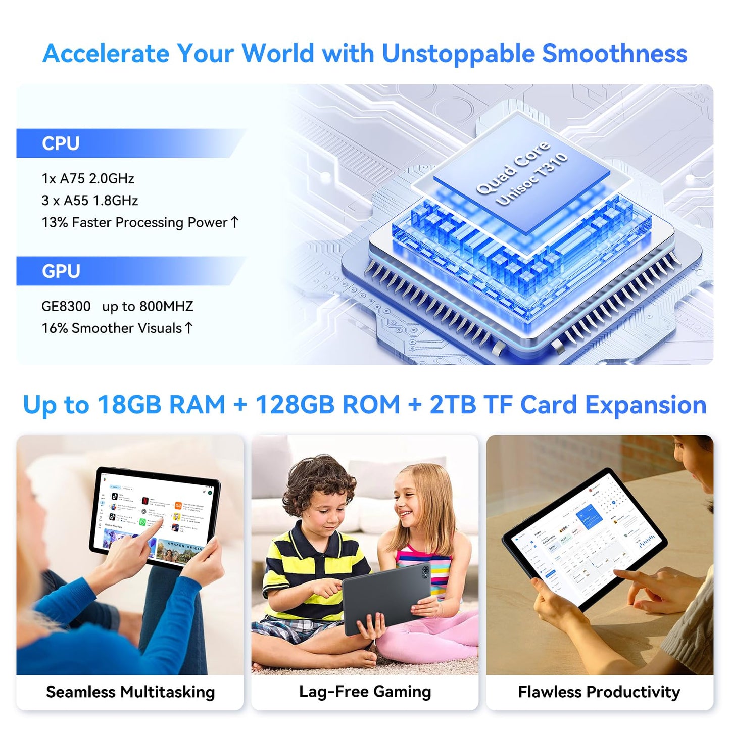Tablets, Android 15 Tablet 10 Inch T80, 2025 New Electronics Tablets with Keyboard 18GB+128GB/2TB, 10 Inch Tablet with Pen, 6000mAh, 1080P, 5G WiFi, Bluetooth5.0, GPS, OTG, 2 Speaker
