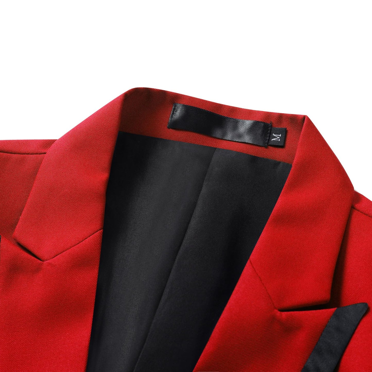 YFFUSHI Men's 3 Piece Suit Slim Fit Notched Lapel One Button Solid Jacket Vest Pants Red Xtra large