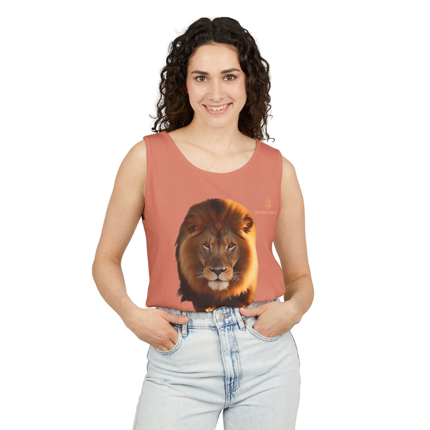 Majestic Lion Unisex Garment-Dyed Tank Top | Bold Wildlife Shirt for Summer Adventures