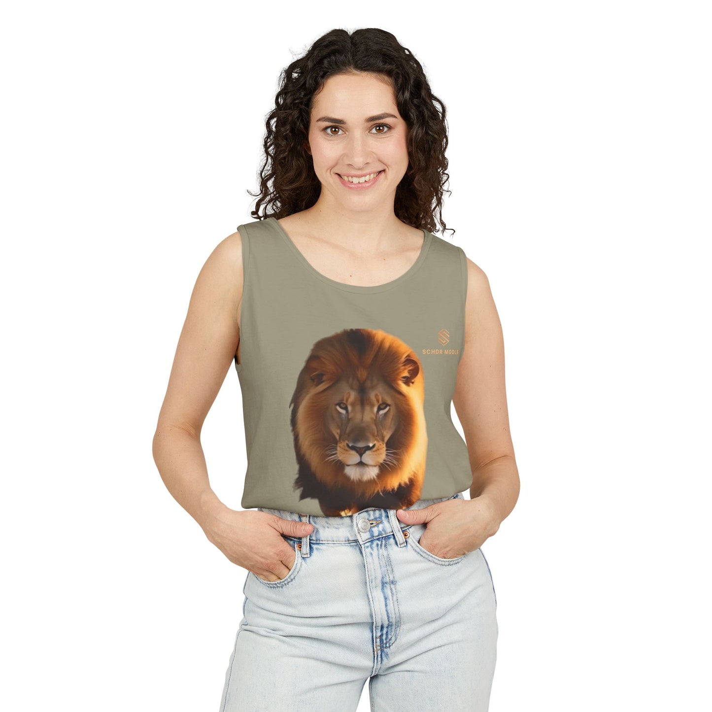 Majestic Lion Unisex Garment-Dyed Tank Top | Bold Wildlife Shirt for Summer Adventures