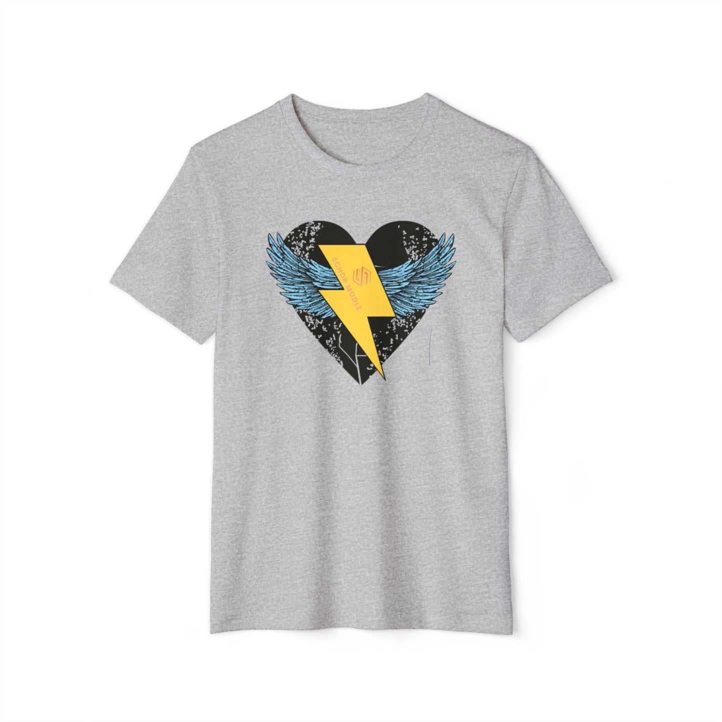 Heart with Wings Unisex Organic T-Shirt, Eco-Friendly Fashion, Gift for Nature Lovers, Valentine's Day, Everyday Wear, Casual Style