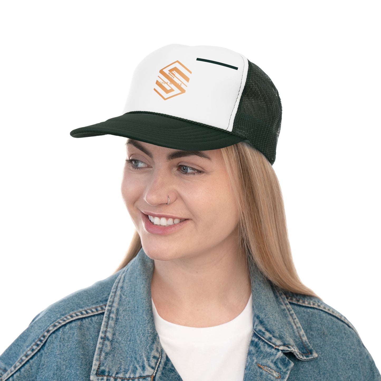 Stylish Trucker Cap with Modern Logo - Perfect for Casual Outings & Sporting Events