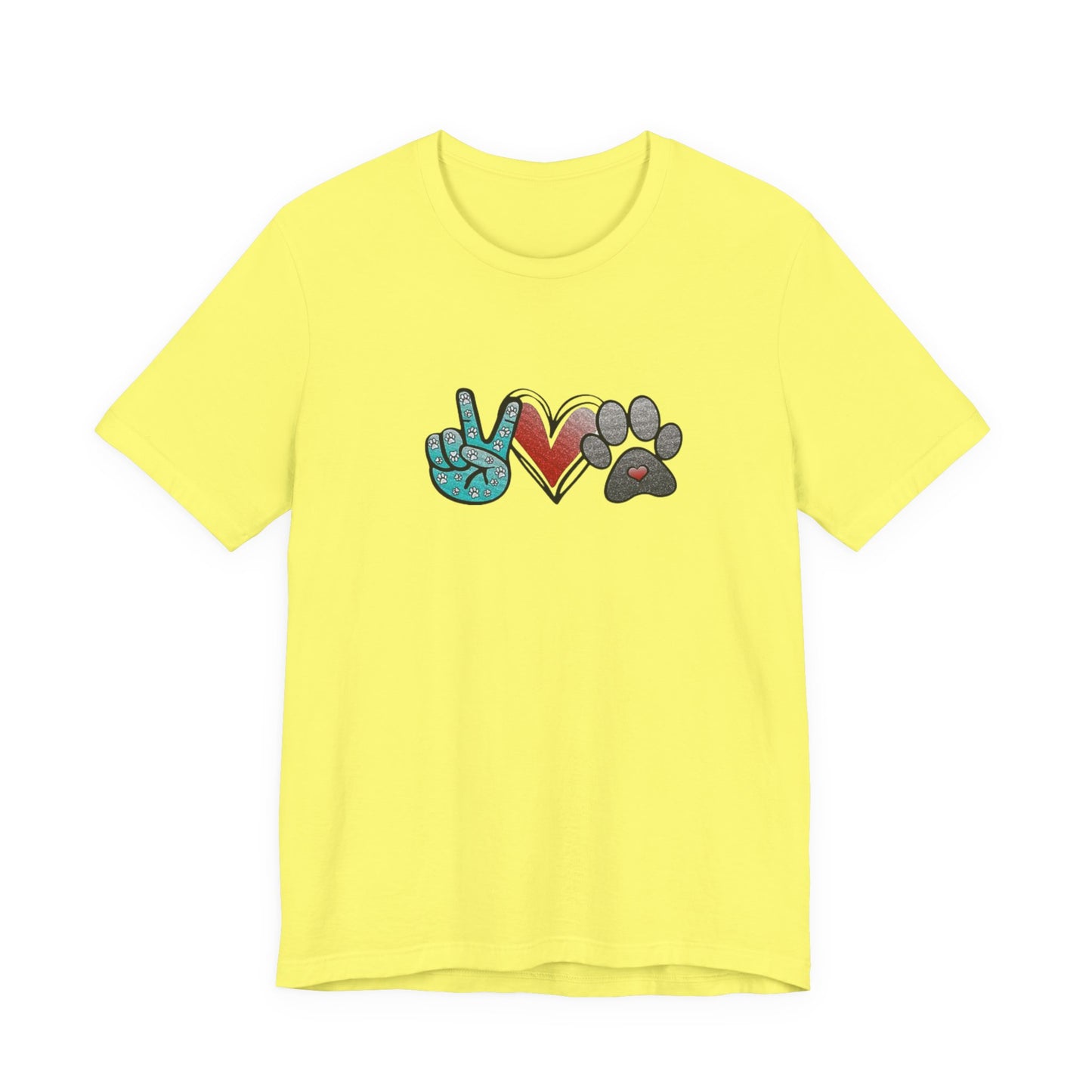 Peace & Love Dog T-Shirt, Pet Lover Tee, Unisex Graphic Shirt, Animal Rescue Gift, Cute Animal Apparel