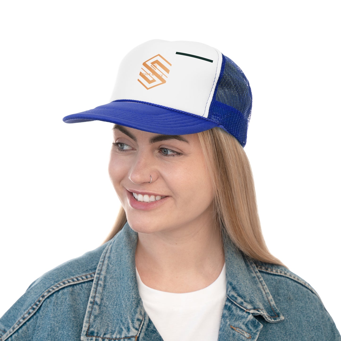 Stylish Trucker Cap with Modern Logo - Perfect for Casual Outings & Sporting Events