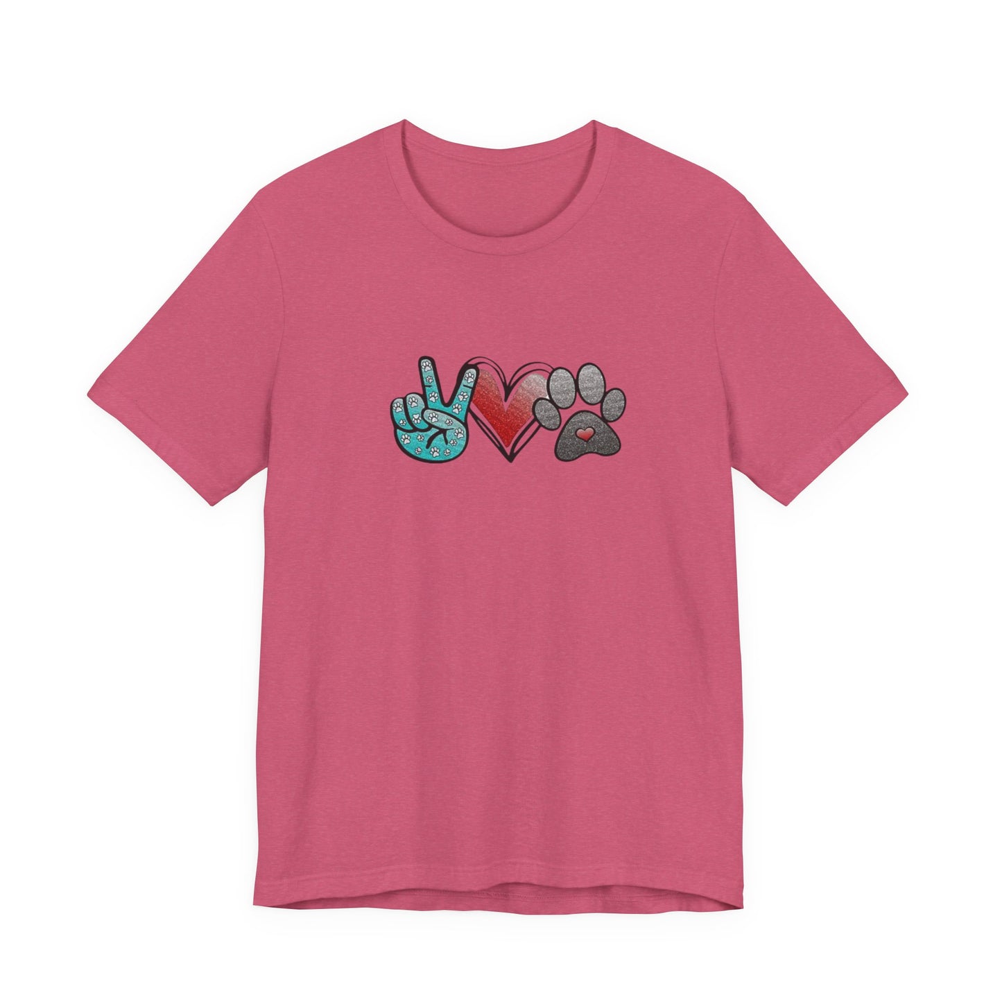 Peace & Love Dog T-Shirt, Pet Lover Tee, Unisex Graphic Shirt, Animal Rescue Gift, Cute Animal Apparel