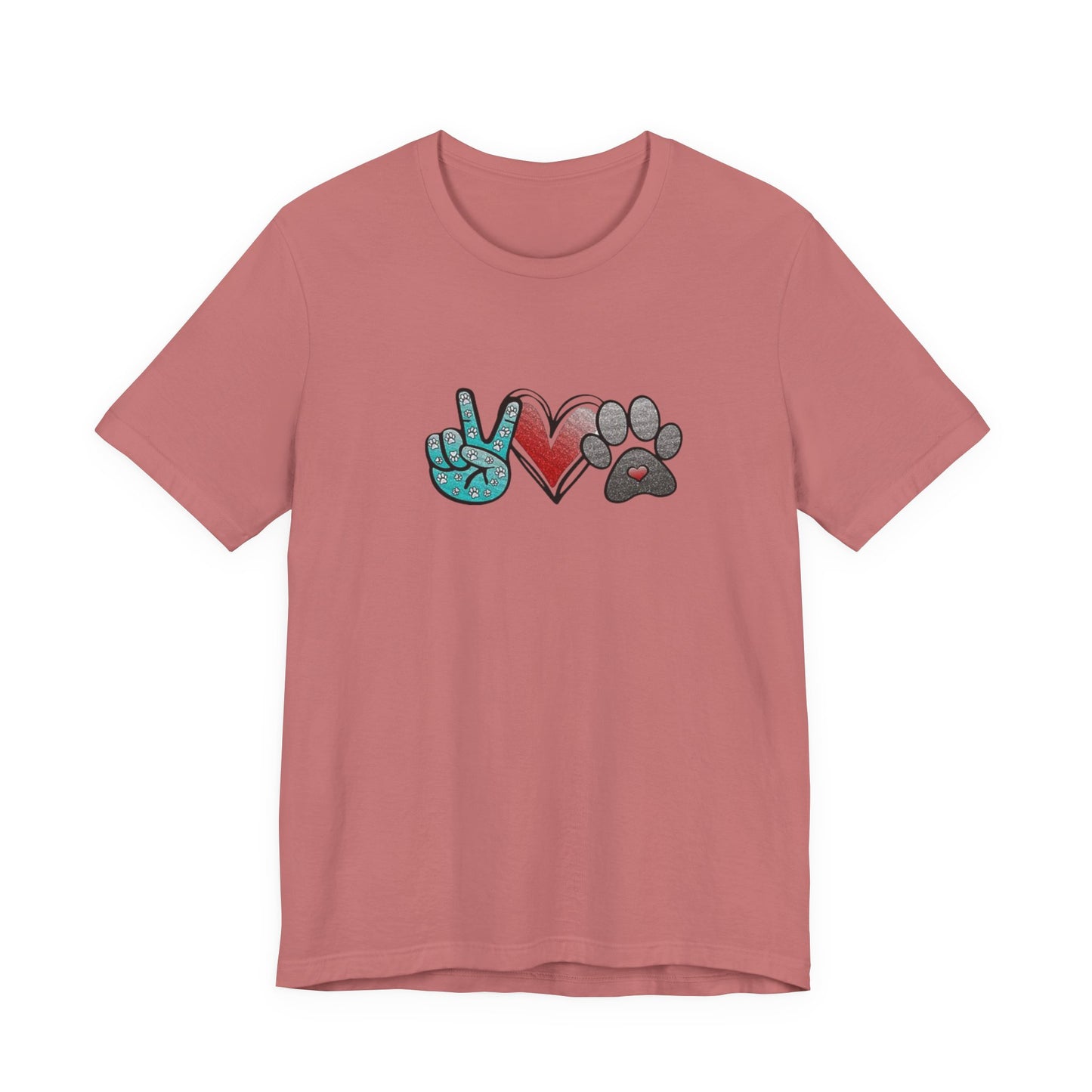 Peace & Love Dog T-Shirt, Pet Lover Tee, Unisex Graphic Shirt, Animal Rescue Gift, Cute Animal Apparel