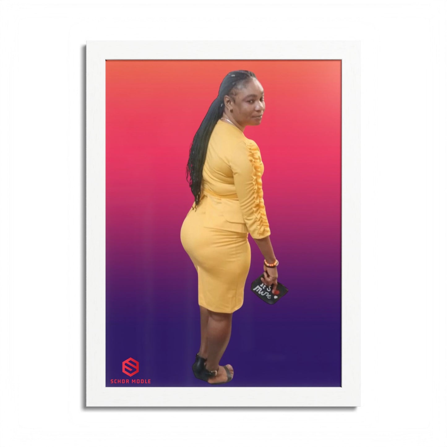 Newborn Twins Framed Photo Poster — Colorful Heart Border Nursery Wall Art