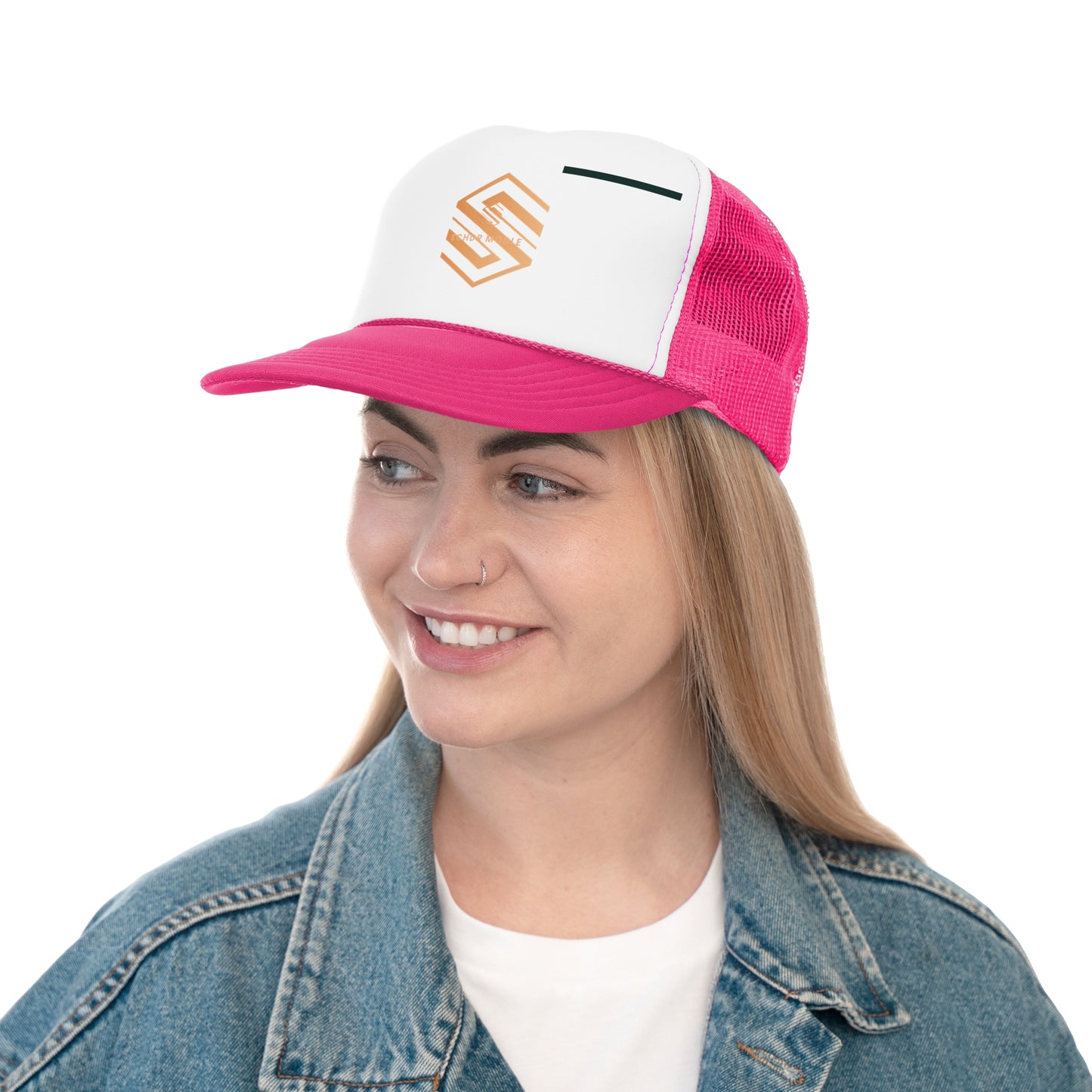 Stylish Trucker Cap with Modern Logo - Perfect for Casual Outings & Sporting Events