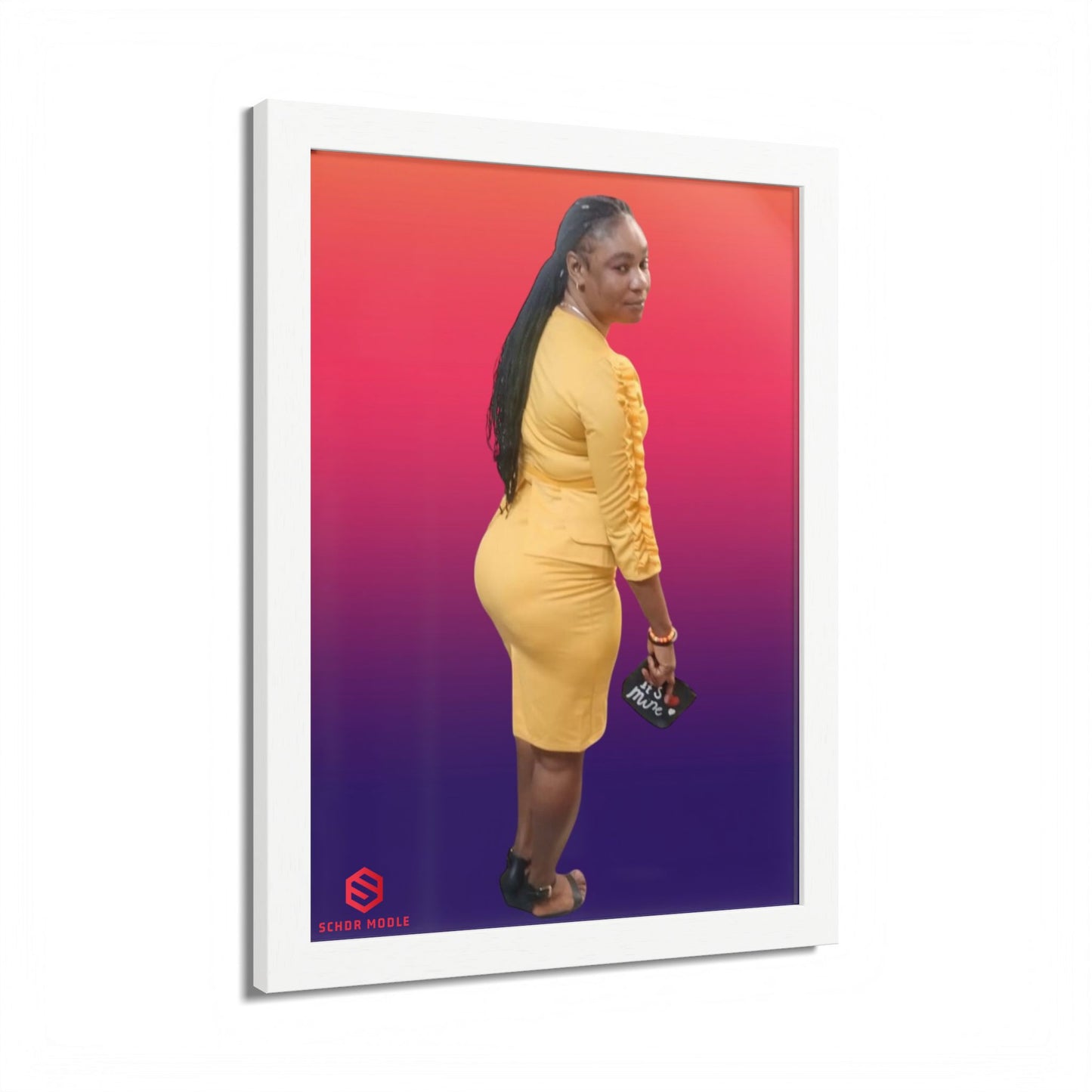 Newborn Twins Framed Photo Poster — Colorful Heart Border Nursery Wall Art