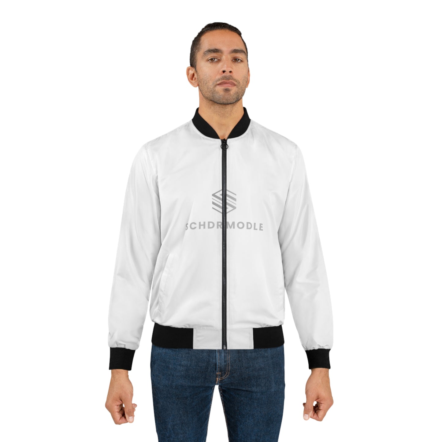Sleek Men's Bomber Jacket with SCHDR MODEL Design