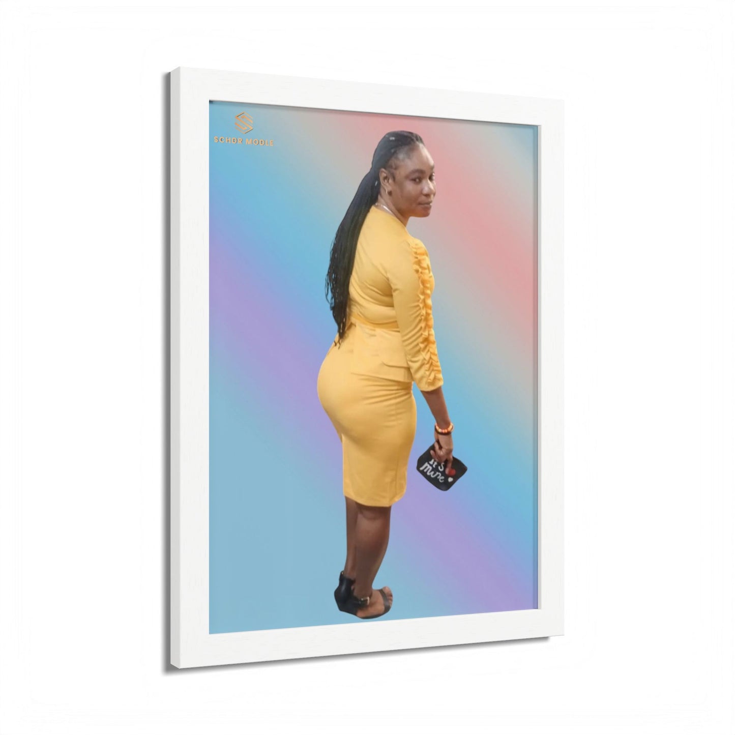 Framed Nursery Poster — Color Photo of Newborn Twins (Multi-Color)