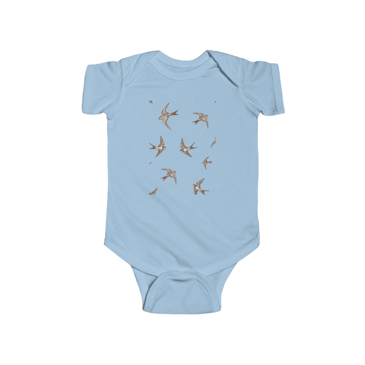 Organic Baby Bodysuit with Vintage Bird Design