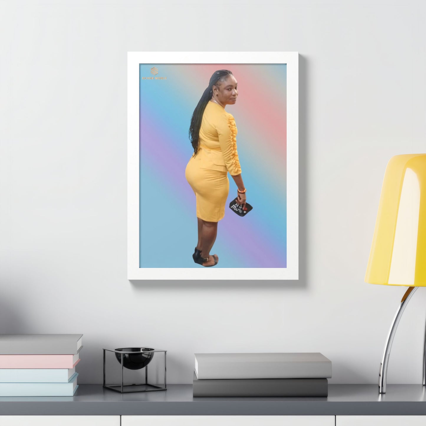 Framed Nursery Poster — Color Photo of Newborn Twins (Multi-Color)