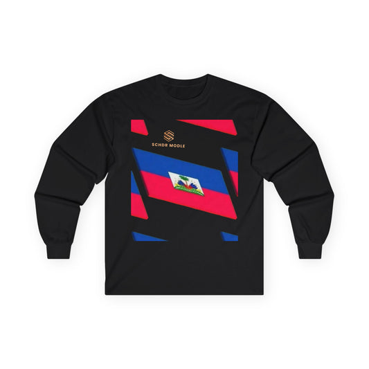 Haitian Flag Long Sleeve Tee - Celebrate Heritage and Culture