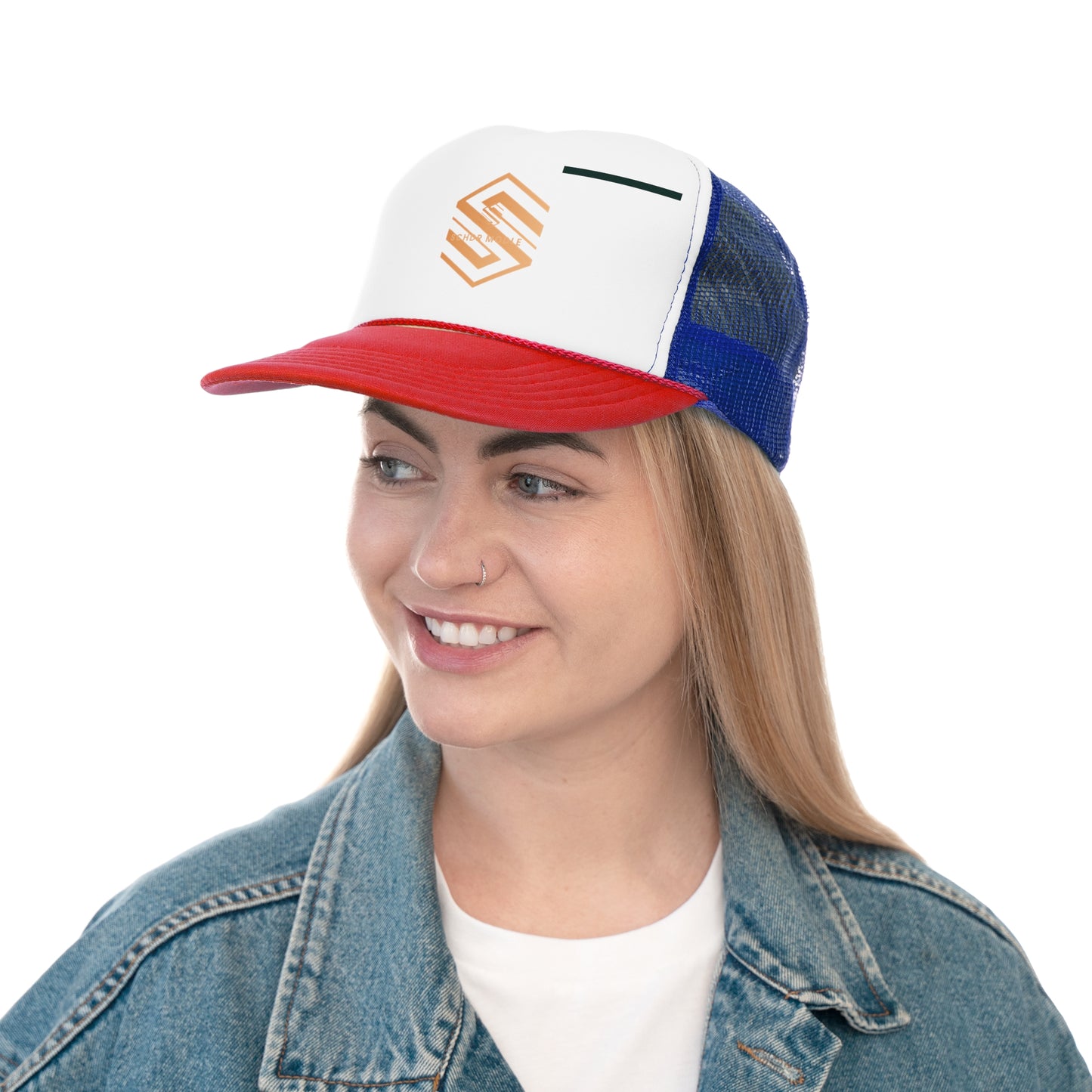 Stylish Trucker Cap with Modern Logo - Perfect for Casual Outings & Sporting Events