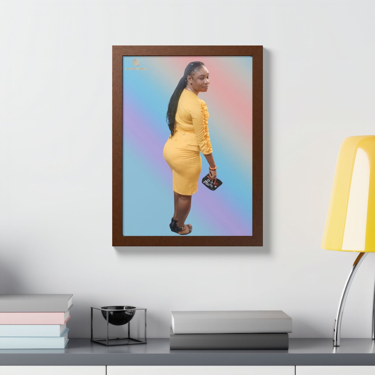 Framed Nursery Poster — Color Photo of Newborn Twins (Multi-Color)