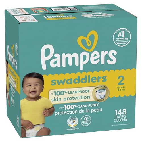 Pampers Baby Diapers - Swaddlers - Size 2, 148 Count, Ultra Absorbent Disposable Infant Diaper