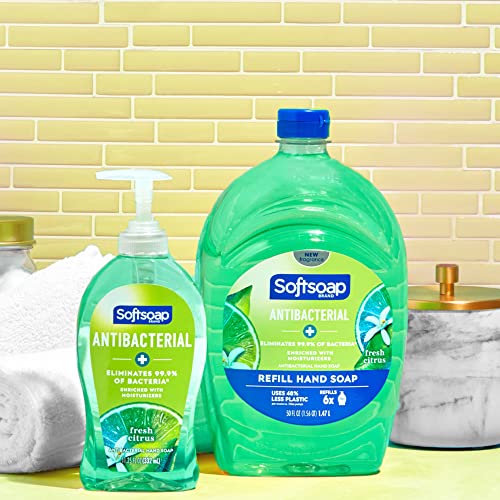 Softsoap Antibacterial Liquid Hand Soap, Fresh Citrus Scent Hand Soap, 11.25 Ounce, 6 Pack