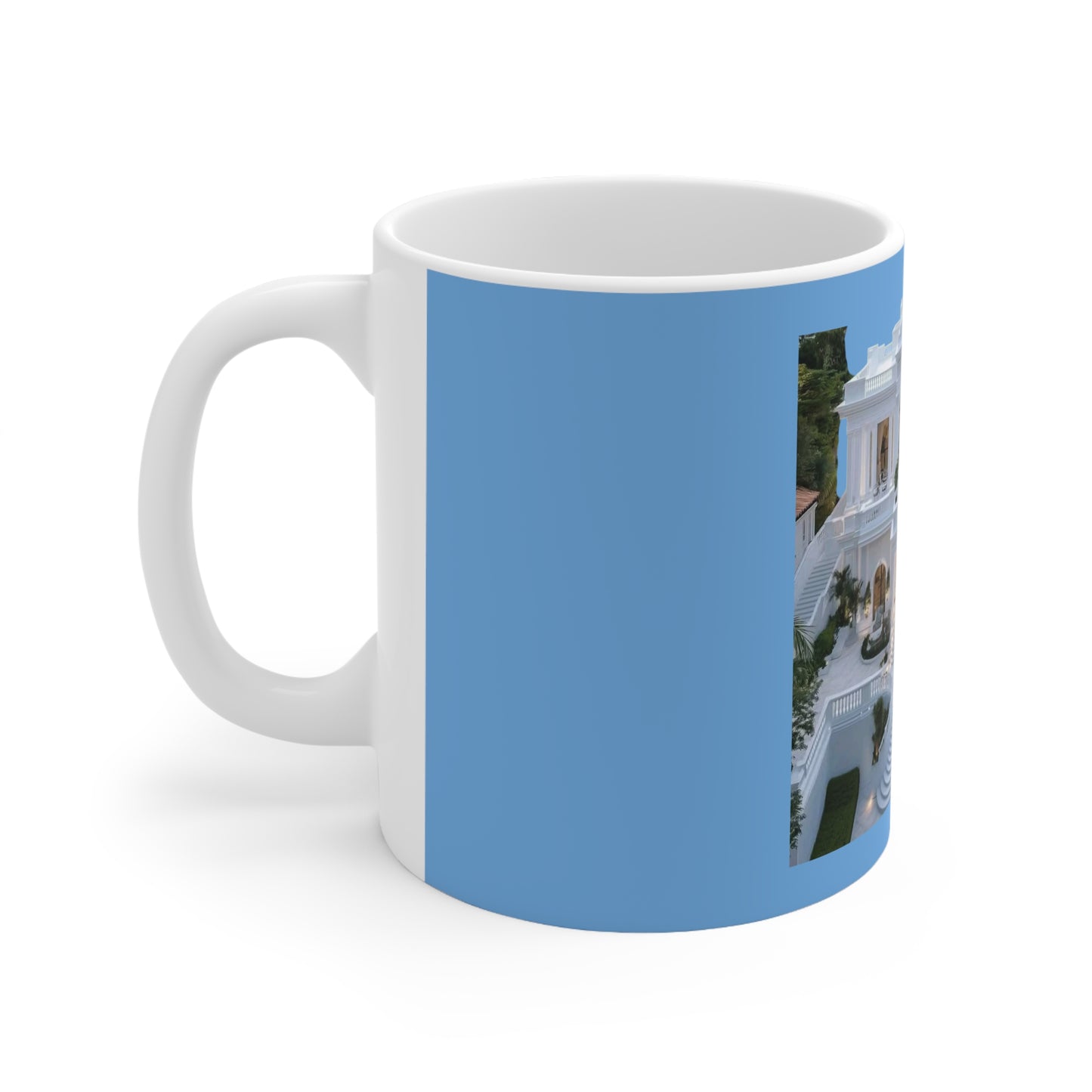 Luxury Ceramic Coffee Cup with Elegant Mansion Design - Perfect for Coffee Lovers