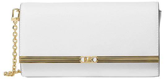 Michael Kors Mona Large East West Clutch, Optic White