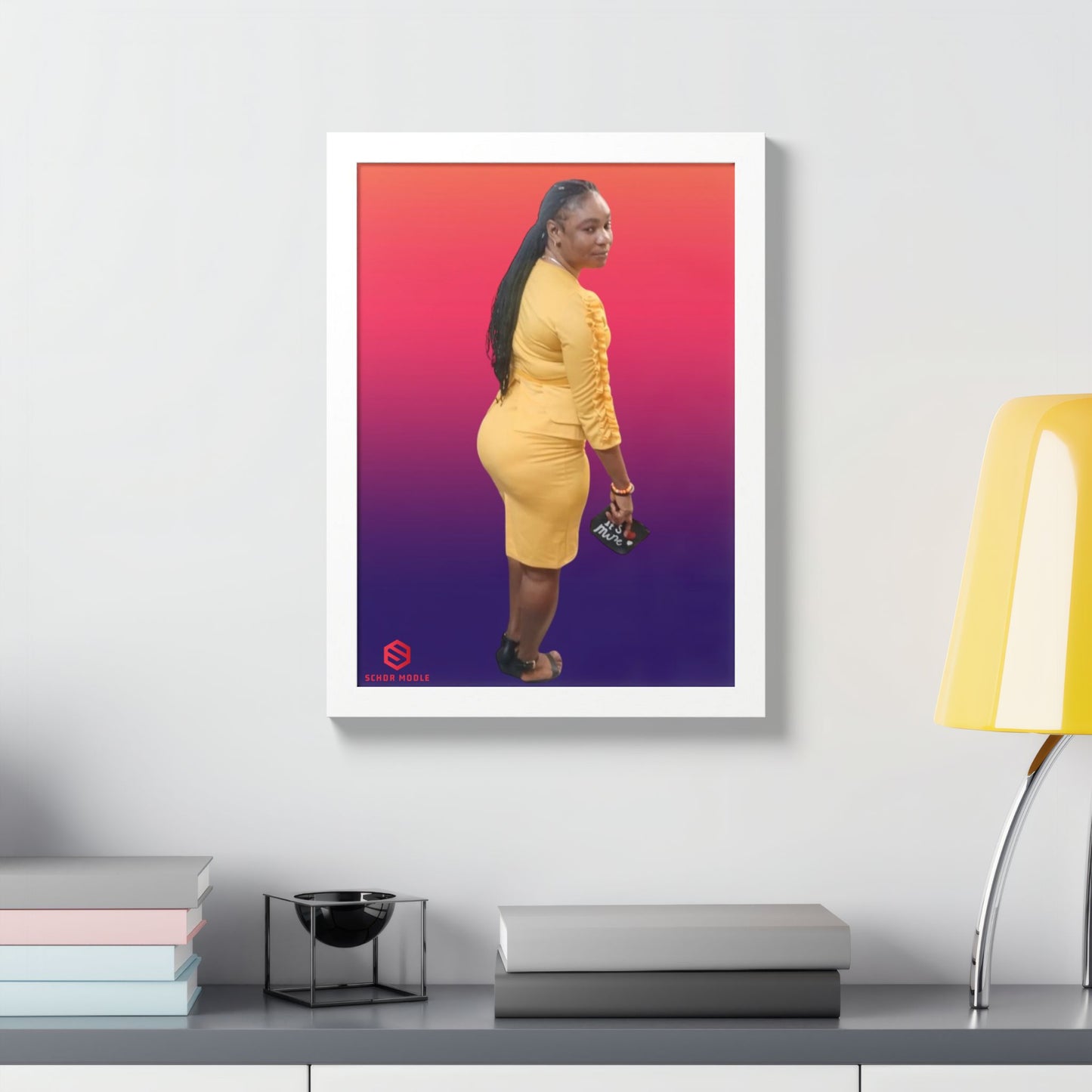 Newborn Twins Framed Photo Poster — Colorful Heart Border Nursery Wall Art